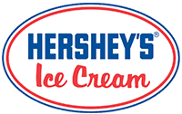 The Hershey's Ice Cream logo, featuring the word HERSHEY'S in blue capital letters and Ice Cream in red script, inside a white oval outline.
